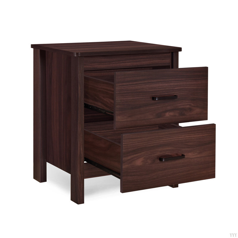 Toolless Assembly Nightstand, Wenge