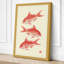 Three Goldfish Study Japandi - Wrapped Canvas-792243688-792243604