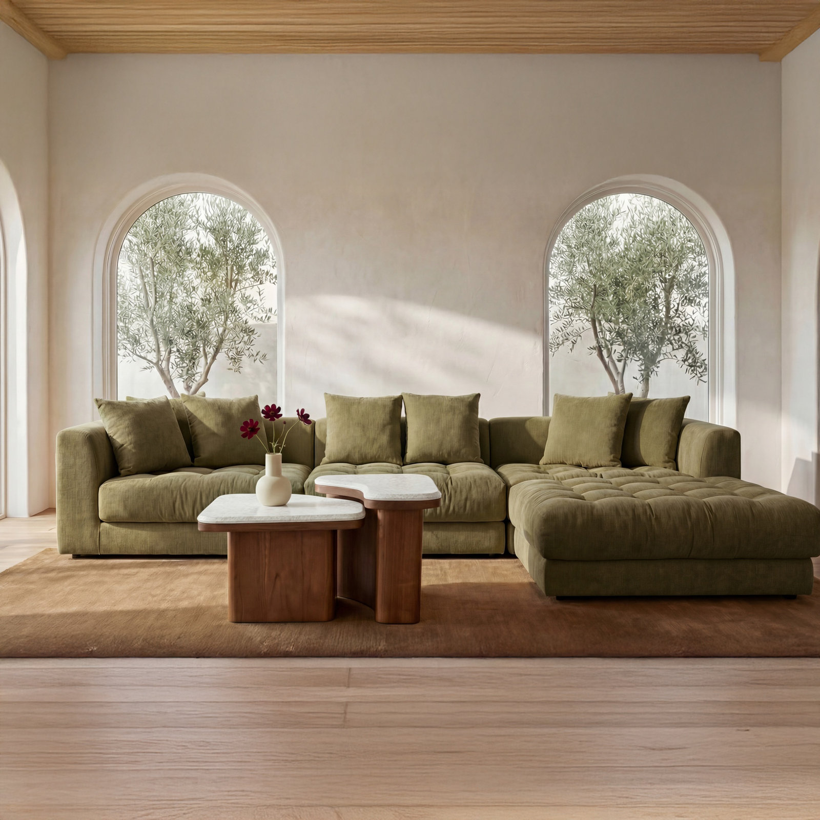 Lisbon Slipper Chair, Olive