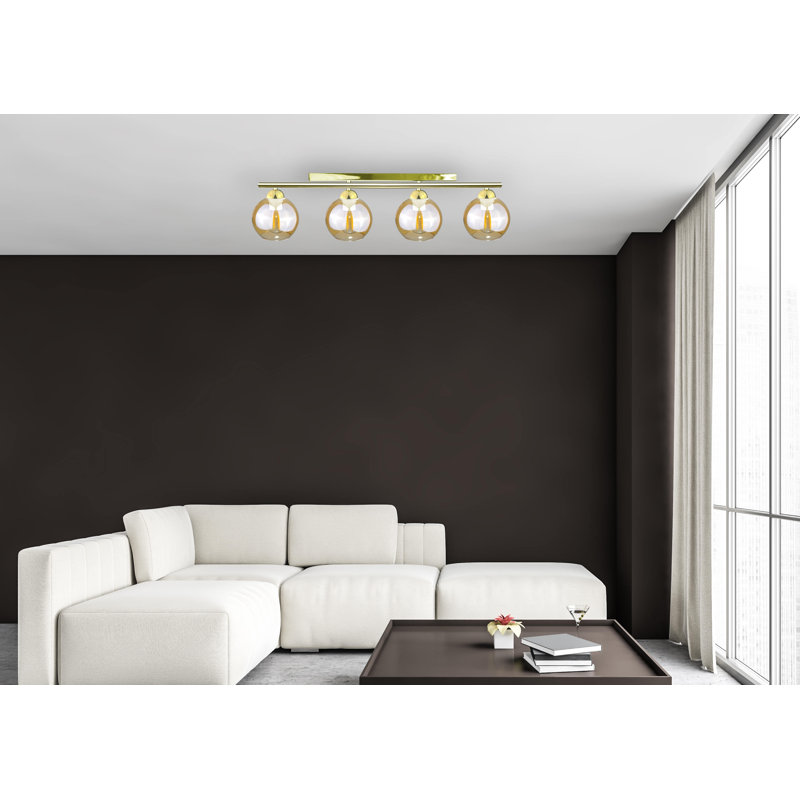 Bilha Glass Flush Mount, Gold