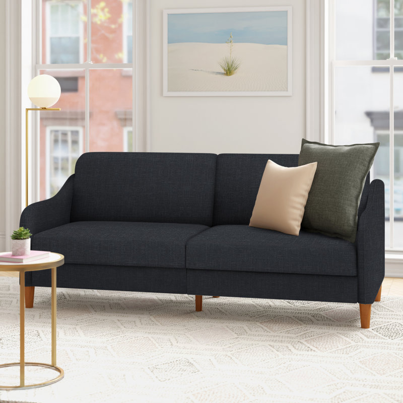 Aria 77" Round Arm Convertible Sofa