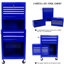 6 boîtes à outils amovibles avec serrure et roulettes, capacité de tiroir de 15 kg, armoire bleue pour garage avec atelier à panneaux suspendus-492665169