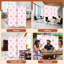 Cloison pliante 4 panneaux à paravent à l'aquarelle rose royal avec nœuds cœurs doux-1606899513-1606899519