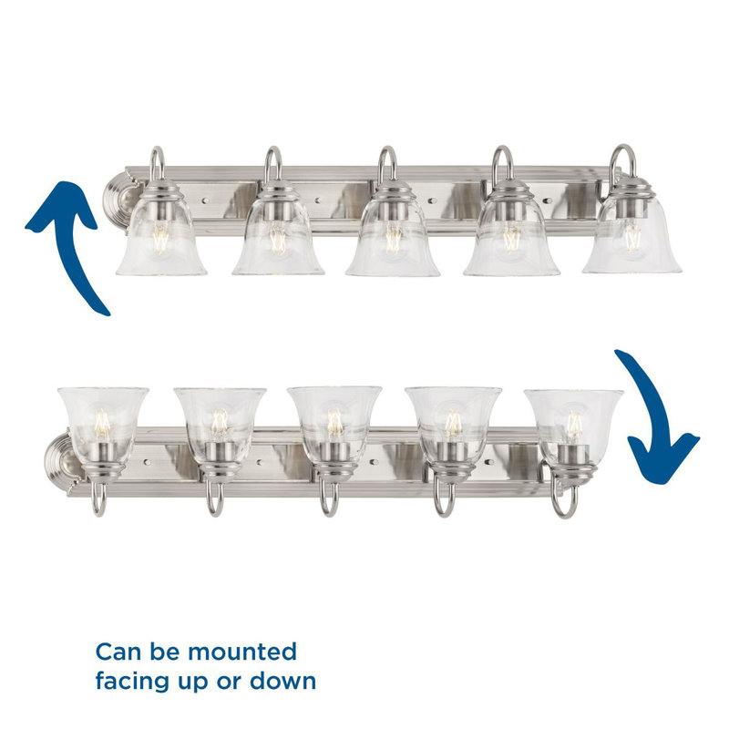 5 - Light Dimmable Vanity Light, Silver