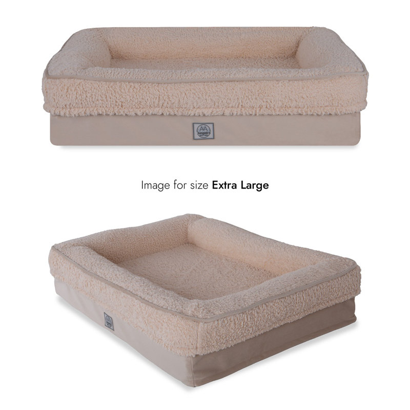 Jungolica Orthopedic Pet Bed, 115cm H x 95cm W x 23cm D, Brown
