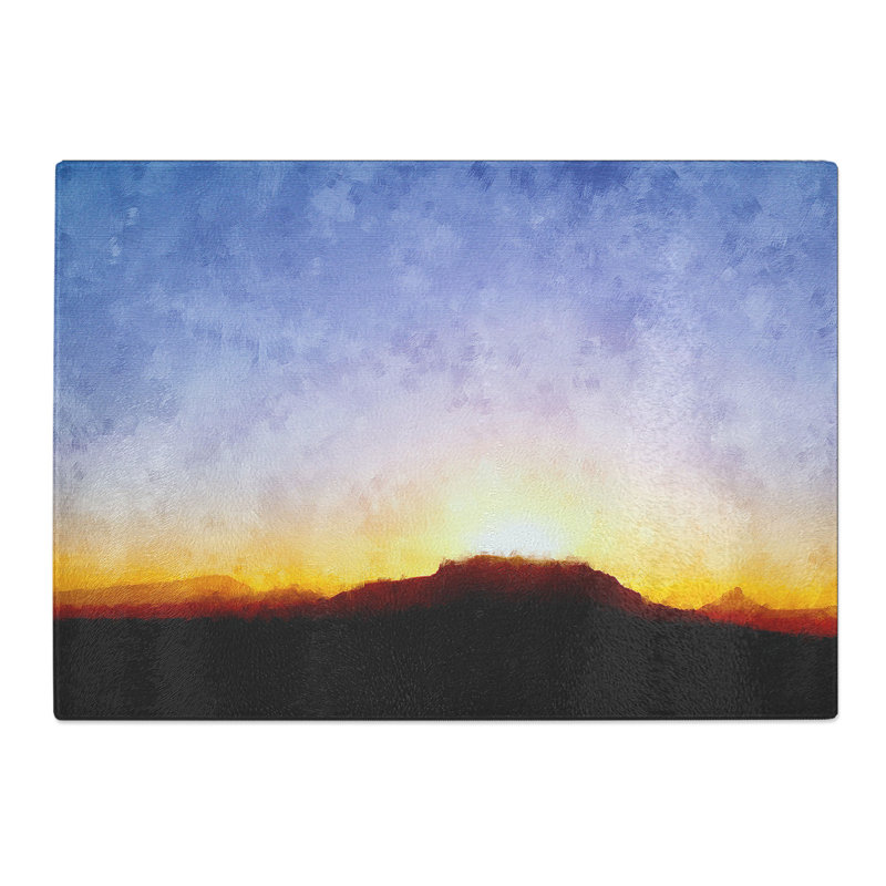 Tempered Glass Table Mountain at Sunset Chopping Board, 20 cm x 28.5 cm