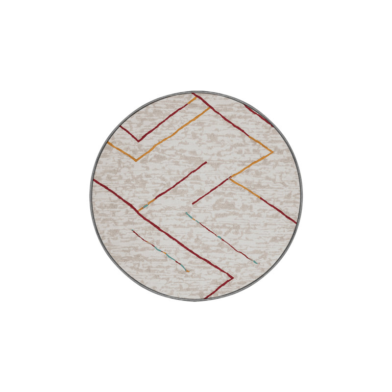 Tapis gris soyeux et moelleux, Rond 6 pi