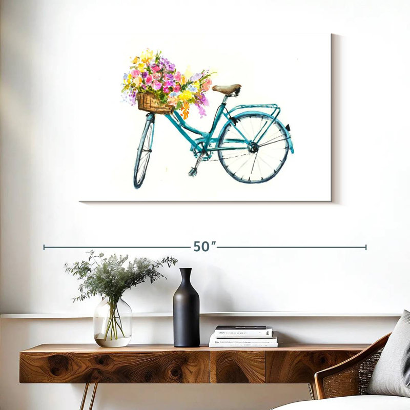 Vélo Mehar avec panier de fleurs, H 26 po x l 39 po
