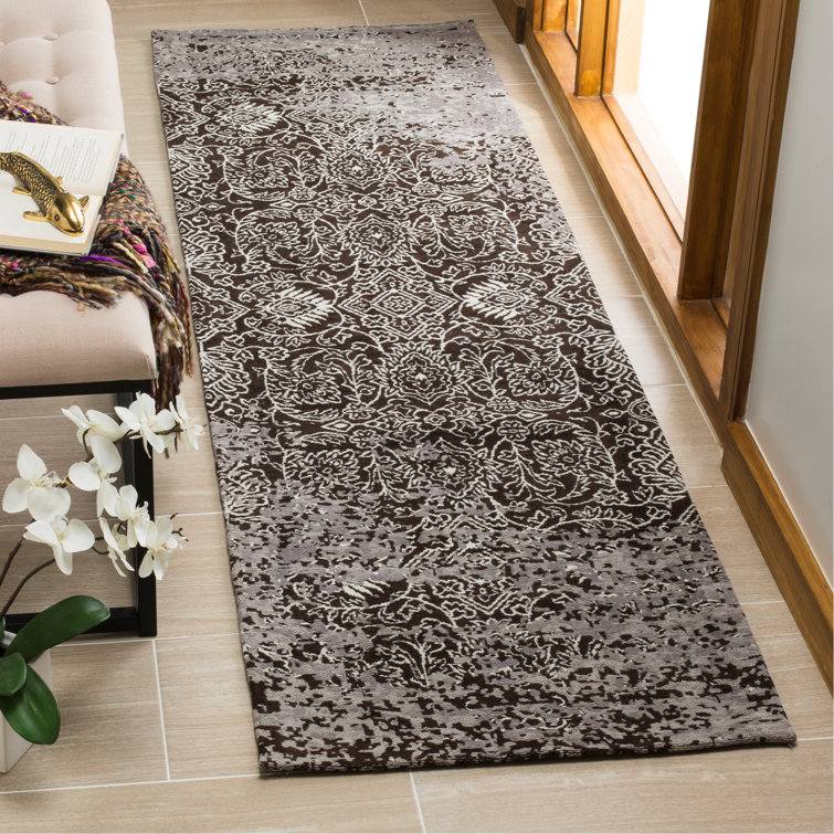 Tapis abstrait argent / brun