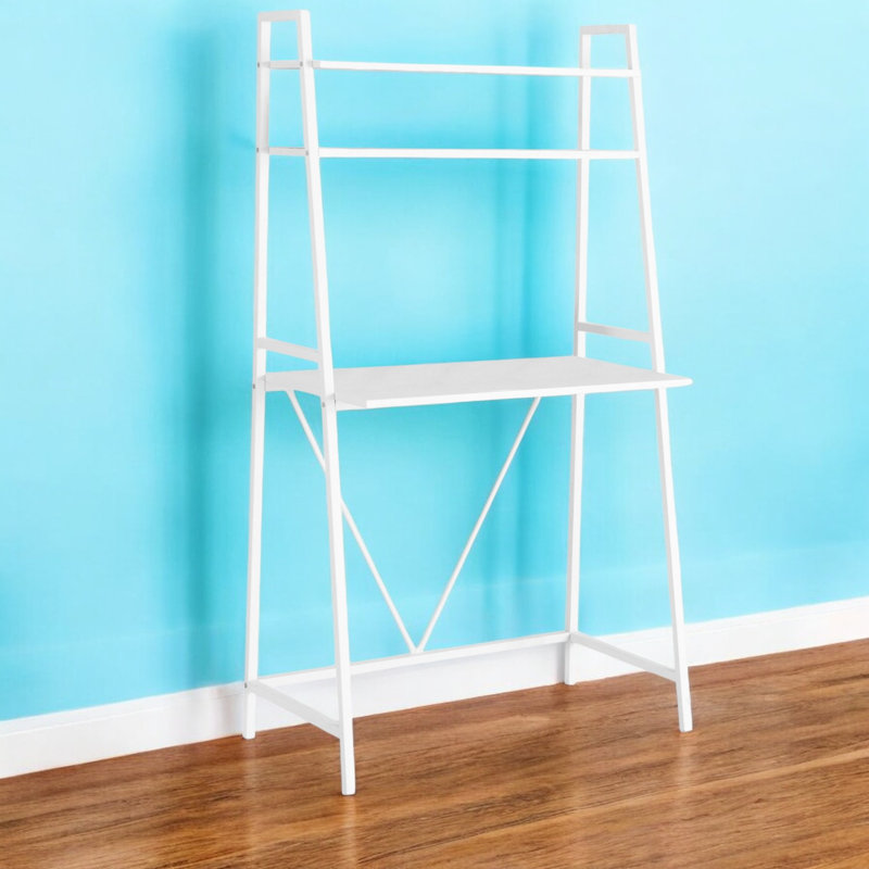 18" White Rectangular Ladder Desk
