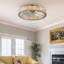 17.71 "Modern Crystal Ceiling Fans With Lights And Remote, Chrome