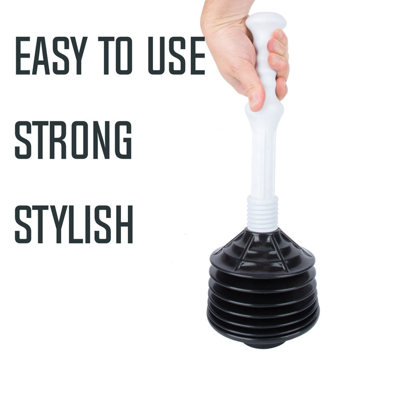Utility-Sink Plastic Plunger, Black/White