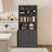 Cesiro 6-Tier Bookcase With 2 Fluted Doors And Adjustable Shelves-1109788712