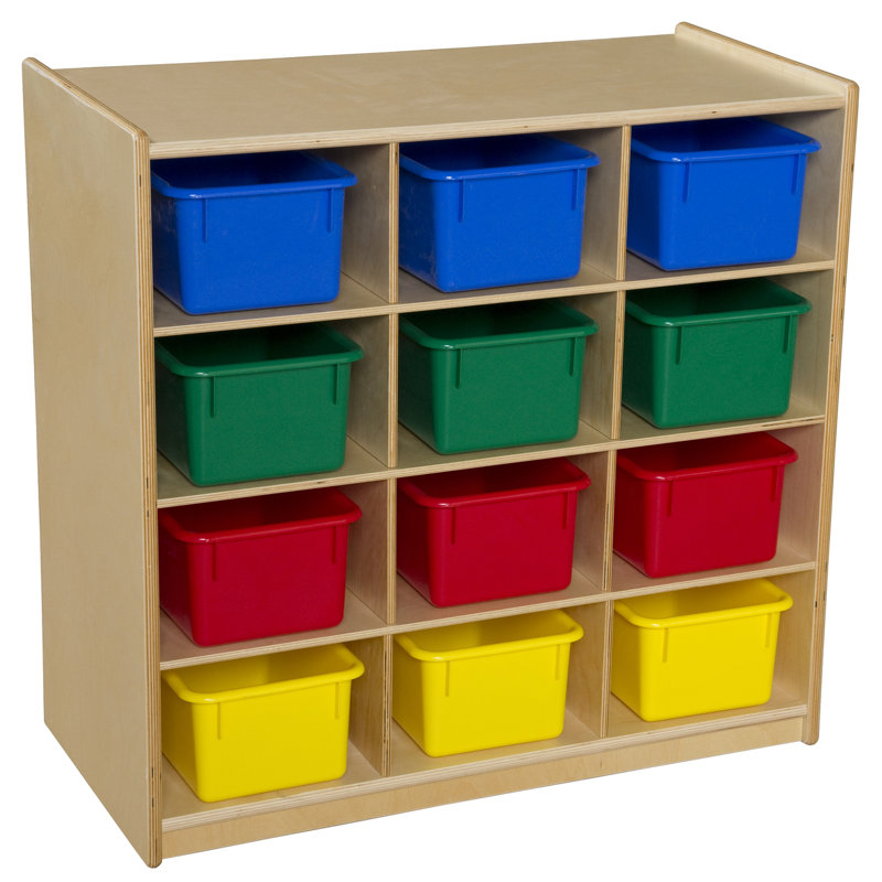 12 Compartment Cubby with Casters, Yes, Assorted
