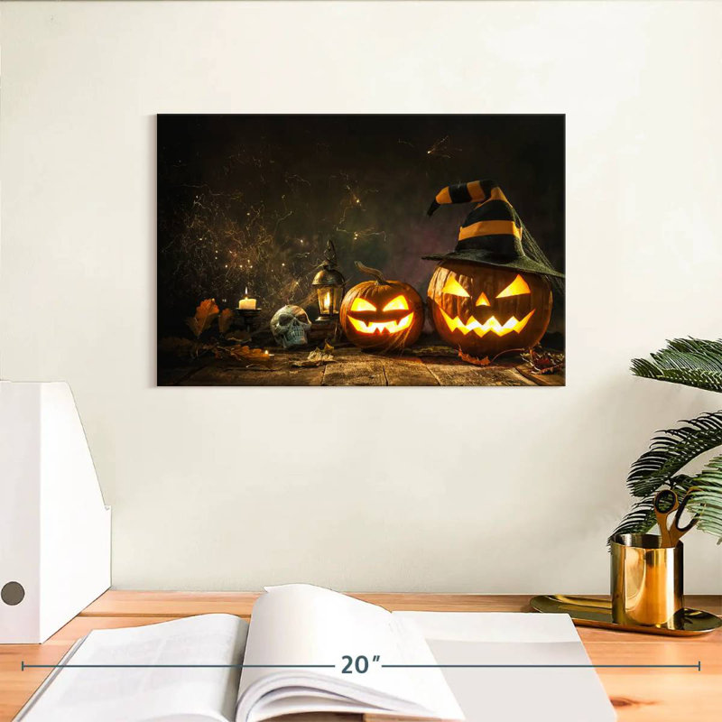 Citrouilles d'Halloween sculptées, H 8 po x l 12 po