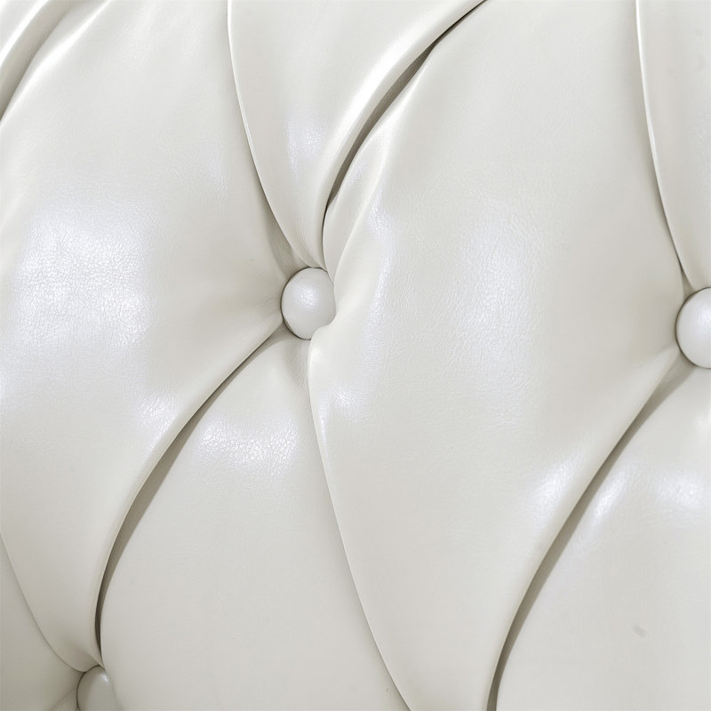 Fauteuil d'appoint l 39 po Chesterfield, Blanc