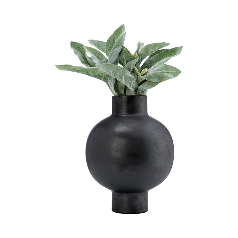 Vase en céramique Bronsyn, H 15 po x l 11 po x P 11 po, Gris