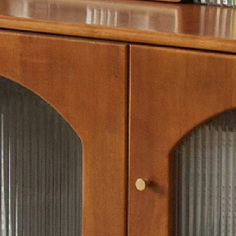 Meuble télé en bois massif au design simple, 82.67", Brun