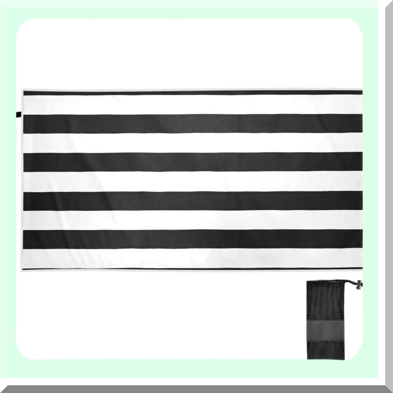 QuickDry Striped Beach Towel - Oversized 31x71 Lightweight Travel Towel for Swimmers, Pool, Camping, Vacation - Perfect Gift