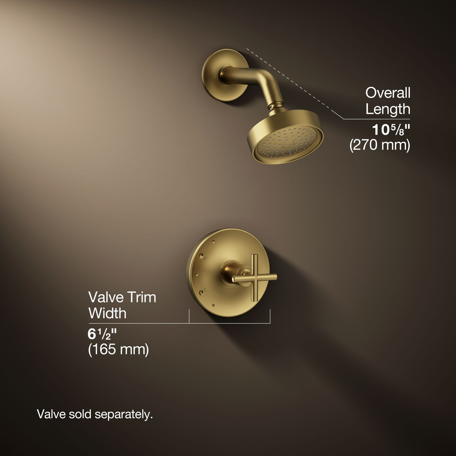 Purist Rite-Temp Shower Faucet, Vibrant Brushed Moderne Brass