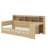 Daybed With Trundle Side Bookcase And Desk Pine Wood Captains Bed With Storage Headboard-740214347-740214358