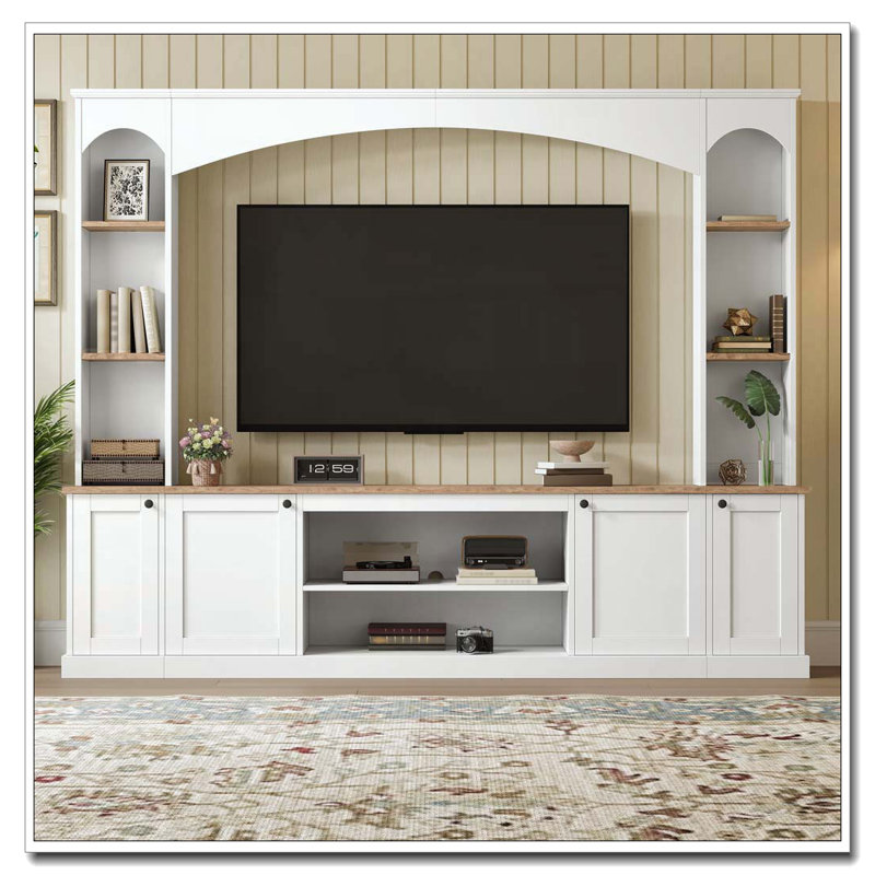 Meuble audio-vidéo avec meuble télé Elegant, Blanc