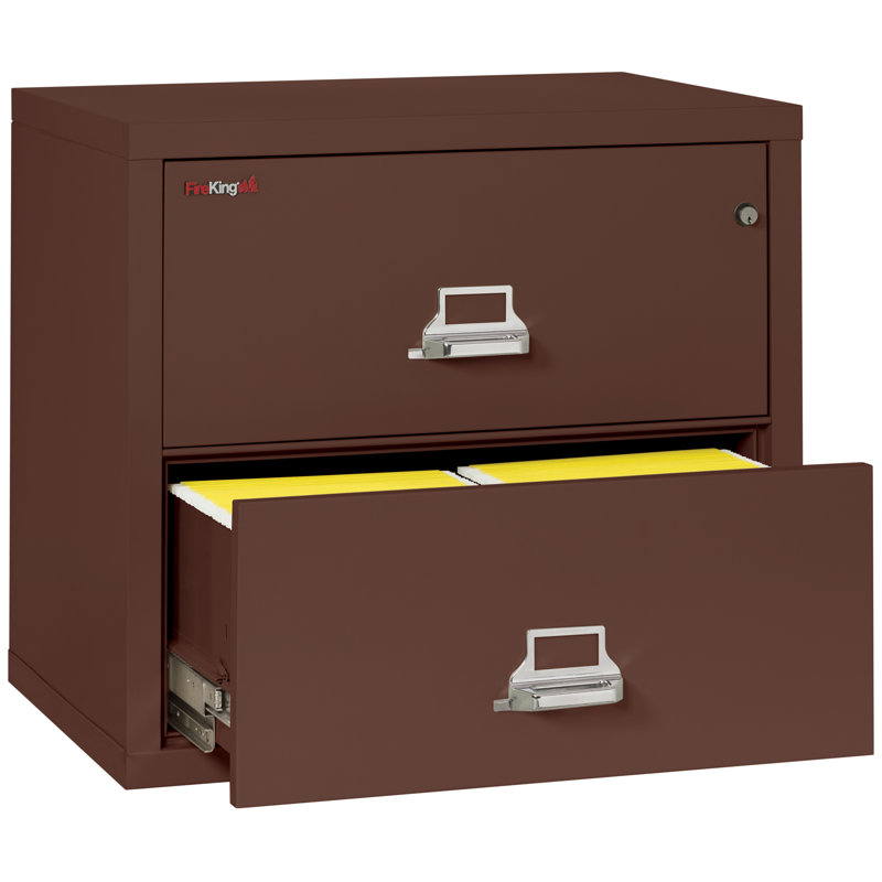 Fireproof 2 - Drawer File Cabinet, Key Lock, Brown