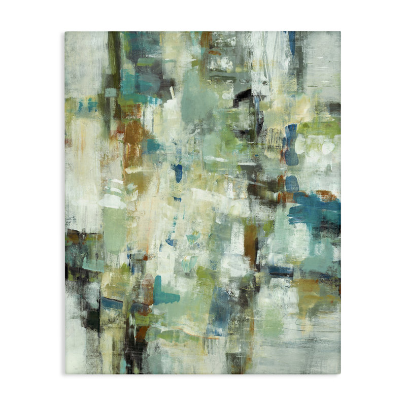 «Restless Green Abstraction» par Lisa Ridgers, H 48 po x l 36 po
