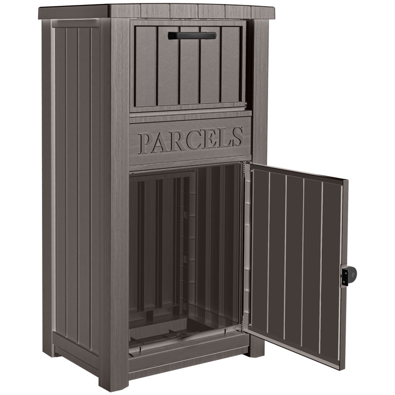Gray 60 Gallon Lockable Waterproof Plastic Deck Box