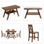Ensemble de table de salle à manger à hauteur de comptoir 6 pièces en bois de style rustique avec tablette de rangement, 1 banc et 4 chaises, facile à assembler-1932557184-1932557186