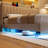 Full Size Floating Bed Frame With LED Lights, Upholstered Platform Bed Frame With Charging Station & Storage Headboard-1204265145