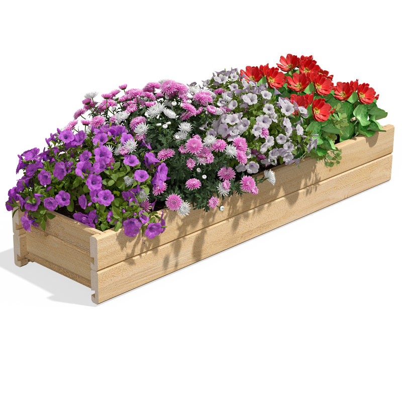 Greenes Fence Cedar Wood Planter Box Wood Planter Box, 46" H x 11" W x 7" D