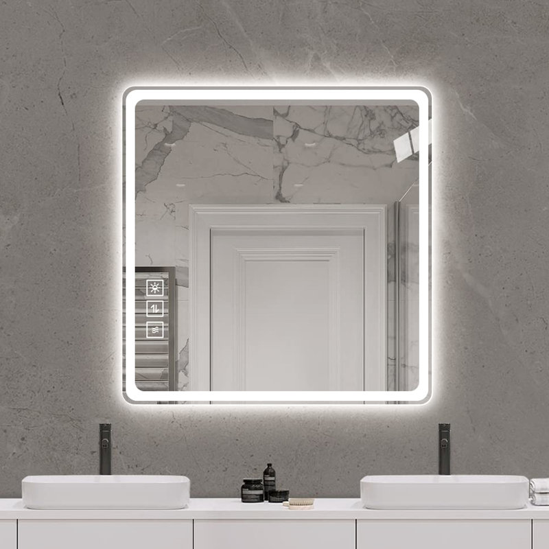 Miroir de salle de bain 36 po x 36 po -, brouillard, rouille, changement de chaleur, indispensable