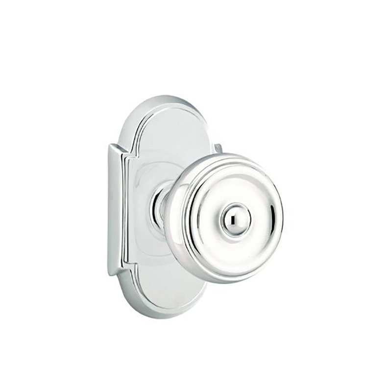Bouton d’intimité avec # 8 rose Waverly, Chrome poli