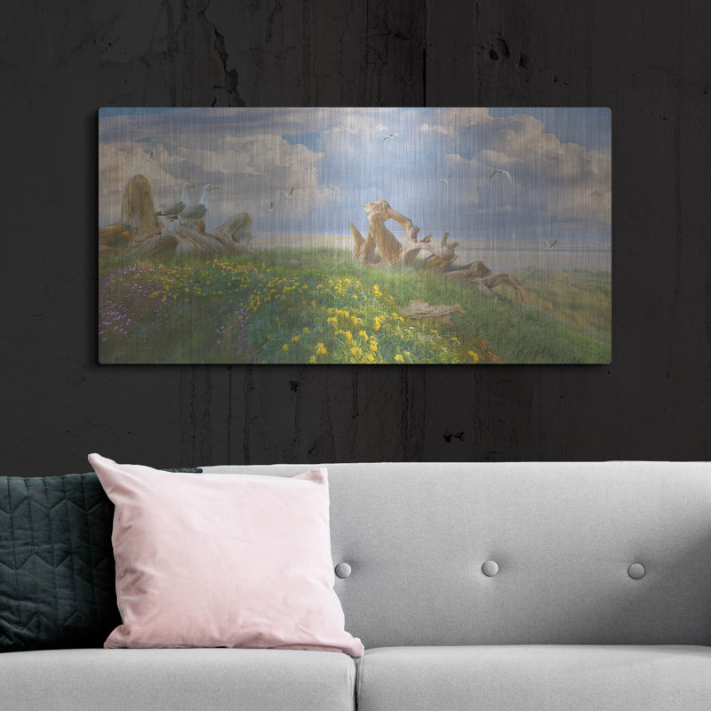 «Beach Lookouts» par Steve Hunziker OOB, H 24 po x l 48 po
