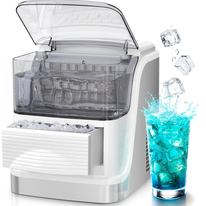 Cubic Ice Maker Machine, 2 Ice Size, 33 Lbs/day, 24 Pcs Ice Cube Per Cycle, Large Ice Cube Storage Capacity, Adjustable Ice Thickness For Home/office/dorm