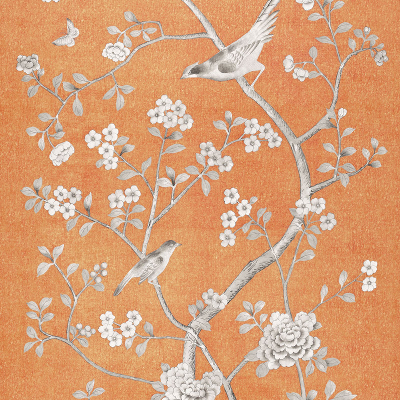 Tissu chinois Schumacher x Mary McDonald, Mandarine