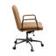 Fauteuil de bureau en cuir fleur, pivotant à 360 degrés, siège réglable de 19 à 22 po, accoudoir de 26 à 29 po, offre une chaise de travail luxueuse et confortable avec une rotation de degrés et une hauteur fonctionnelle