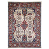 High-Quality Hand-Knotted Beige And Red Area Rug