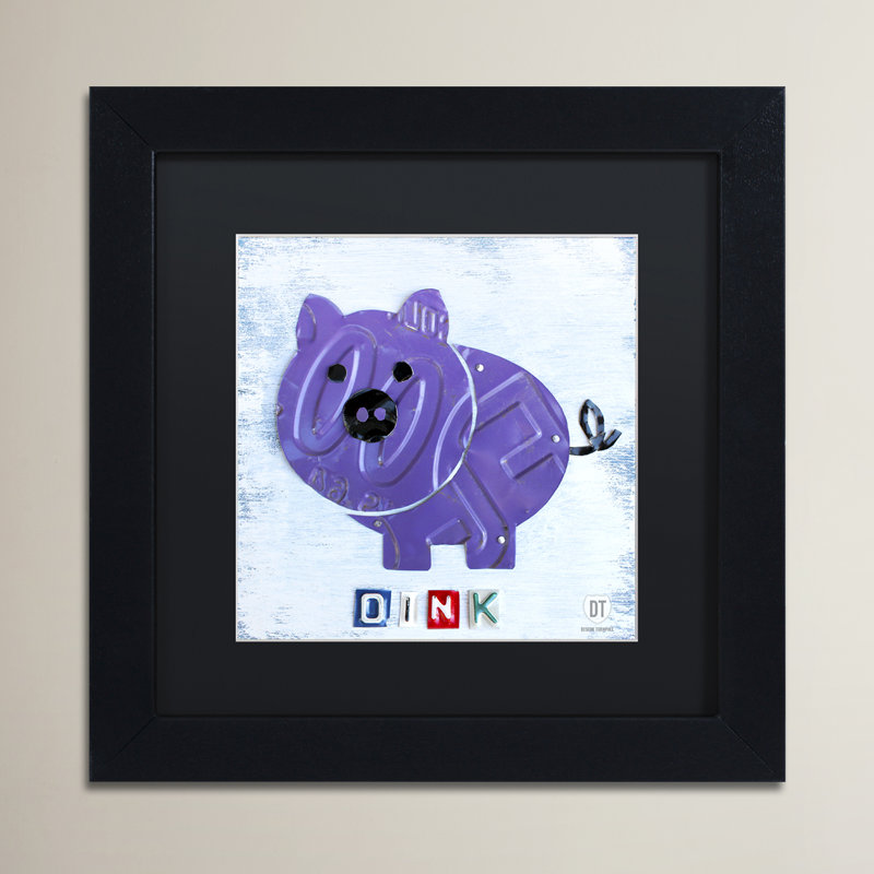 « oink the porc », art encadré Ammara, H 11 po x l 14 po x P 0,5 po