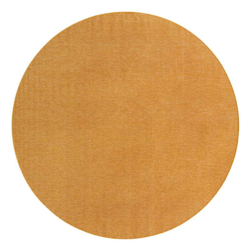 Tapis intérieur / extérieur Avaughn, Jaune, Rond 4 pi 1 po