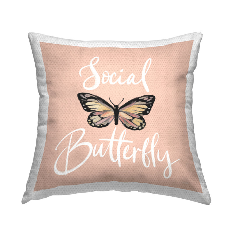 Coussin d'extérieur imprimé "Social Butterfly" par House Fenway