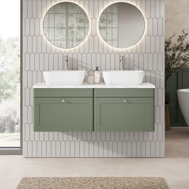 Classique Bathroom Vanity, Satin Green, 121cm W
