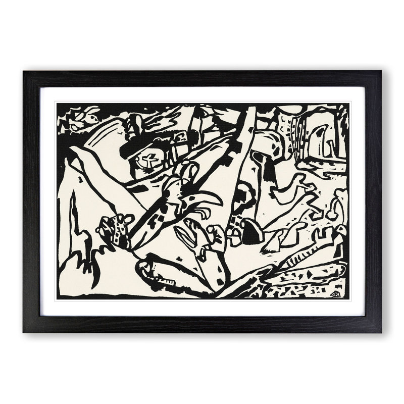 Composition Vol.2 by Wassily Kandinsky - Picture Frame Painting, 36cm H x 48cm W x 2cm D, Black Framed
