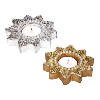 4'' H Wood Tabletop Votive Holder