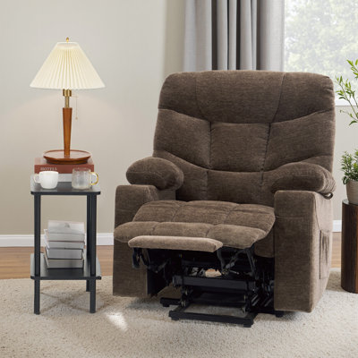 27.2" Seat Width Oversized Power Lift Recliner with Extended Footrest by Latitude Run