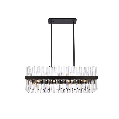 Athol Metal Linear Chandelier with Crystal Accents