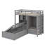 Lit superposé simple équipé d'un lit relevable hydraulique, d'une armoire, d'unités de rangement et de tiroirs-1546413559