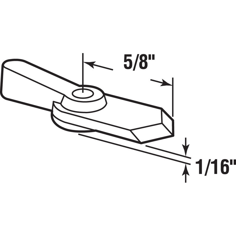 Loquet de pointeur Prime-Line, décalé de 1/16 po, portée de 5/8 po, plastique, blanc, 12 loquets avec vis
