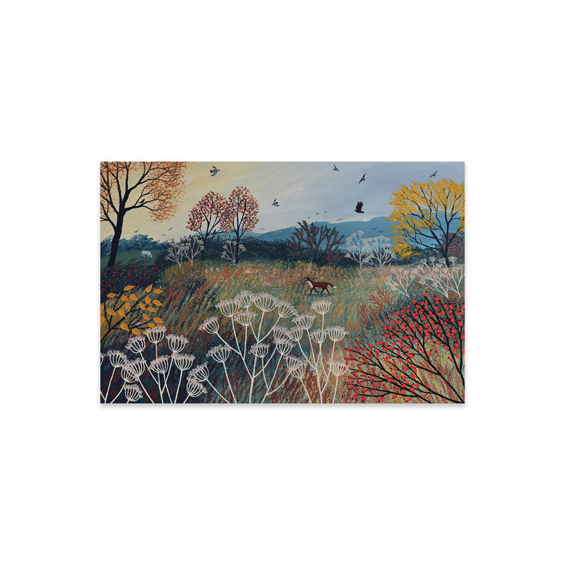 Across Autumn Meadow par Jo Grundy - impression non encadrée, H 16 po x l 24 po x P 0,25 po